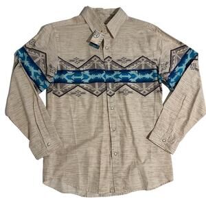 NWT Roper Boys Aztec Snap Button Down XL 16-18